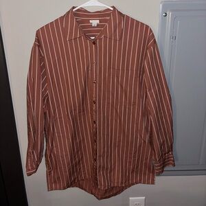 a new day Brown Striped Button Down Shirt